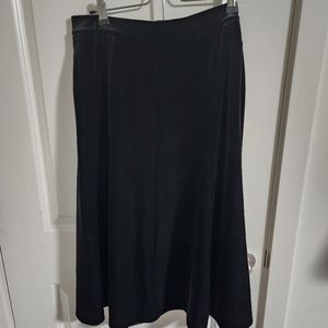 Lands' End Black Velvet Skirt